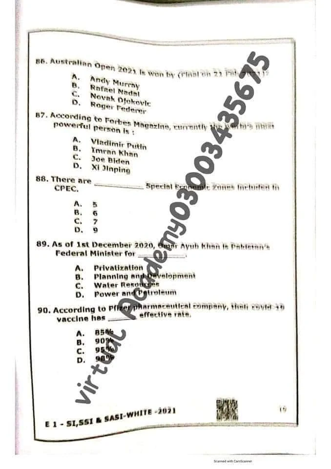 ISI MOD Sub Inspector Assistant Director Past Papers and Psychometric Test