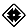 Sniper Icon. A diamond shape looking like a target with points jutting from the corner and a smaller diamond in the center