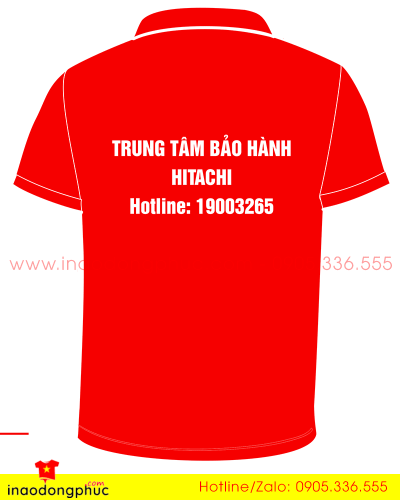 In áo phông Trung tâm bảo hành Hitachi