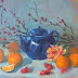 Teapot and Fruit,  Still Life, Oil Painting by AZ Artist Amy Whitehouse