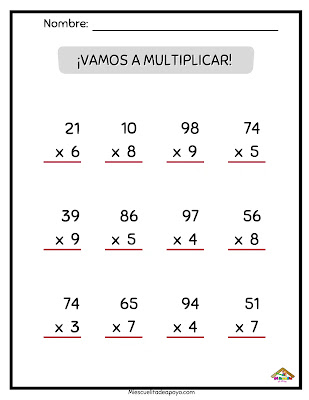 ejercicios de multiplicaciones pdf