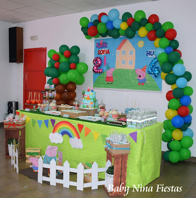 mesa dulce doble peppa pig y familia