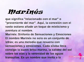 ▷ Significado del nombre Marinés