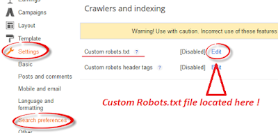 Add Custom Robots.txt File in Blogger