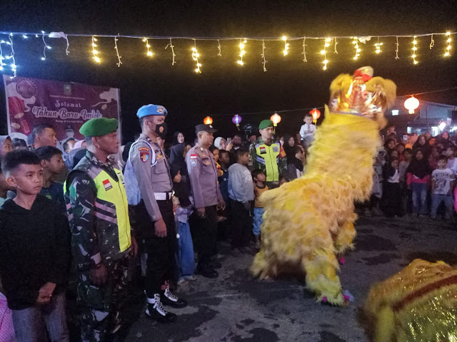 Personil Koramil 01/Ranai Laksanakan Pengamanan Perayaan Malam Pergantian Tahun Baru Imlek