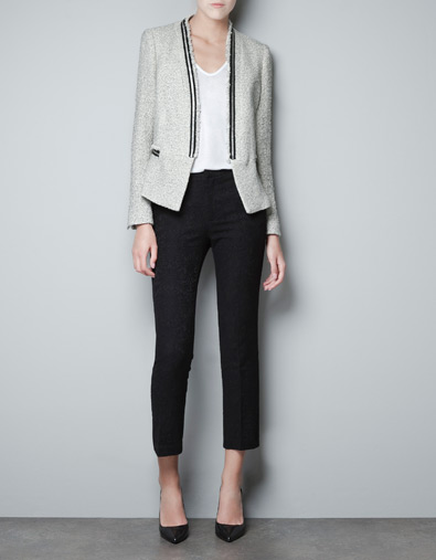 Zara Knitted Blazer with Metal Cord