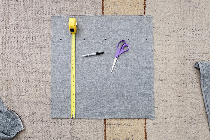 measuring and cutting fabric for cushion panels