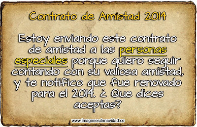 Imagen: Contrato de amistad para 2014