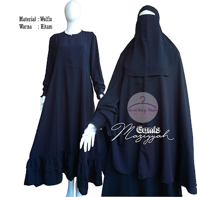 Gamis Syar'i Maziyyah Hitam