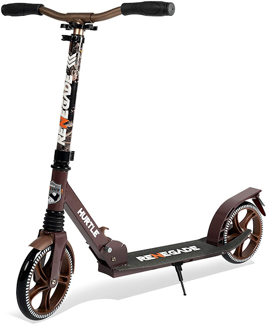 New Hurtle Scooter – Scooter for Teenager – Kick Scooter – 2 Wheel Scooter with Adjustable T-Bar Handlebar – Folding Adult Kick Scooter with Alloy Anti-Slip Deck.