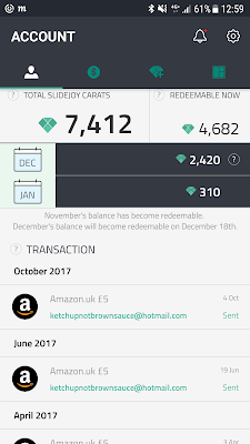 Slidejoy earnings cashback amazon