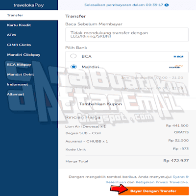 pembayaran traveloka via transfer