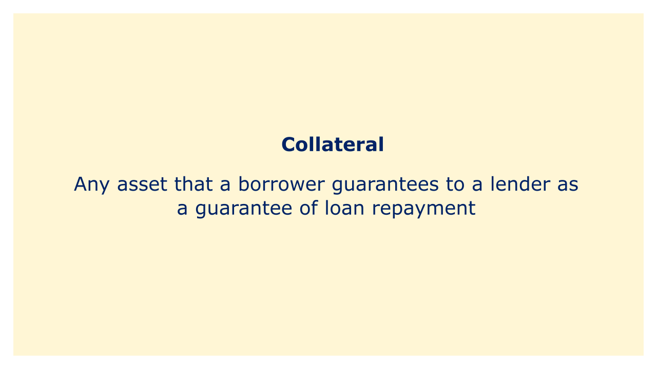 Any asset that a borrower guarantees to a lender as a guarantee of loan repayment.