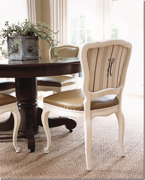 monogrammed dining chair back upholstered
