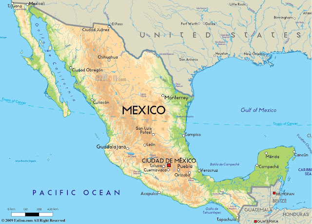 Mexico Map, Mexico Physical Map