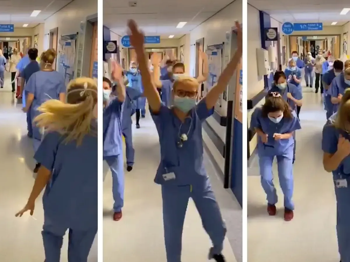NHS staff performing TikTok dance routines to keep morale high in 2020