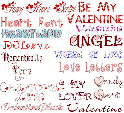 Here's a partial character map for WM Valentine font.