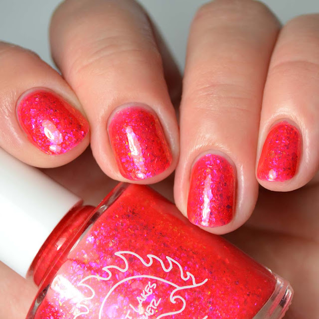 coral flakie nail polish