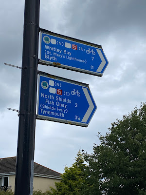 bike trail signs in North Shields, United Kingdom