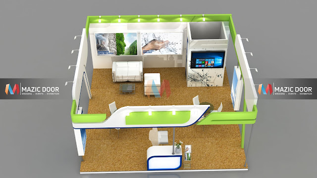 3 side open Exhibition Stall design-4