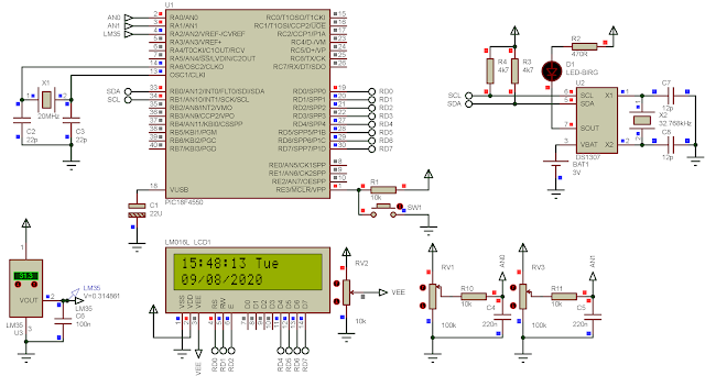 PIC18F4550 DS1307 I2C RTC LCD Interfacing