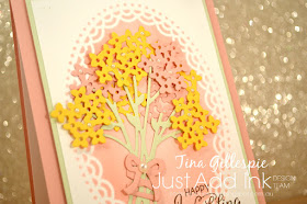 scissorspapercard, Stampin' Up!, Just Add Ink, Beautiful Bouquet, Bouquet Bunch Framelits, Delightfully Detailed LCP