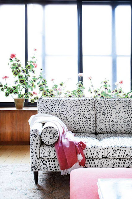 Sofa in home of Artist and stylemaker Kate Schelter