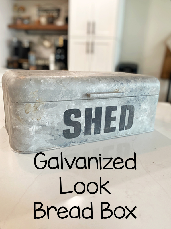 galvanized garden box with shed stencil