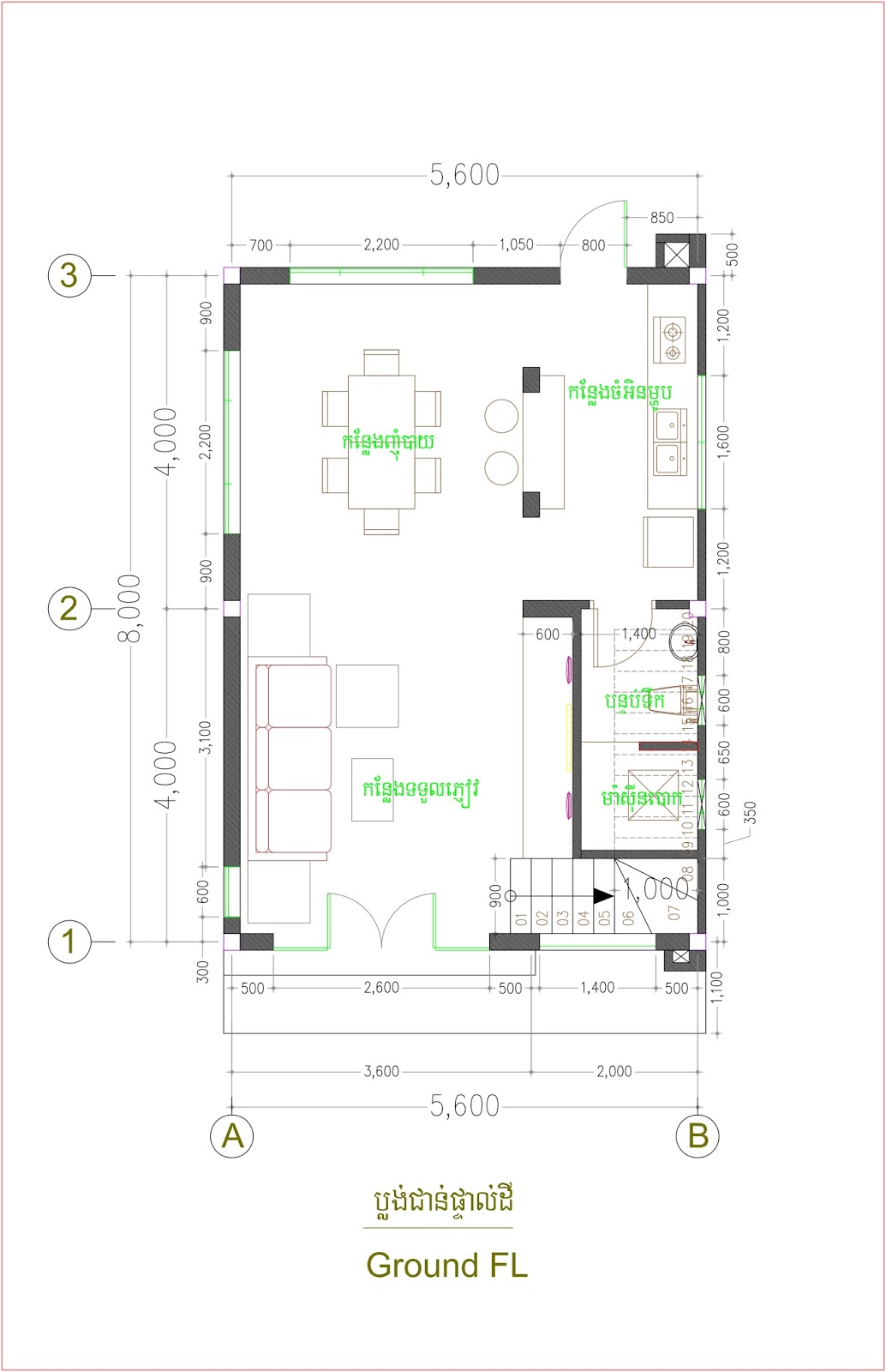  Sketchup  Small  House  Design Plan  5 6x8 with Interior 3 