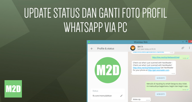 Cara Update Status dan Ganti Foto Profil WhatsApp via PC 