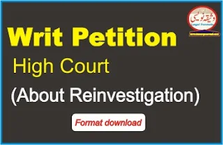 Writ Petition High Court format about Re investigation