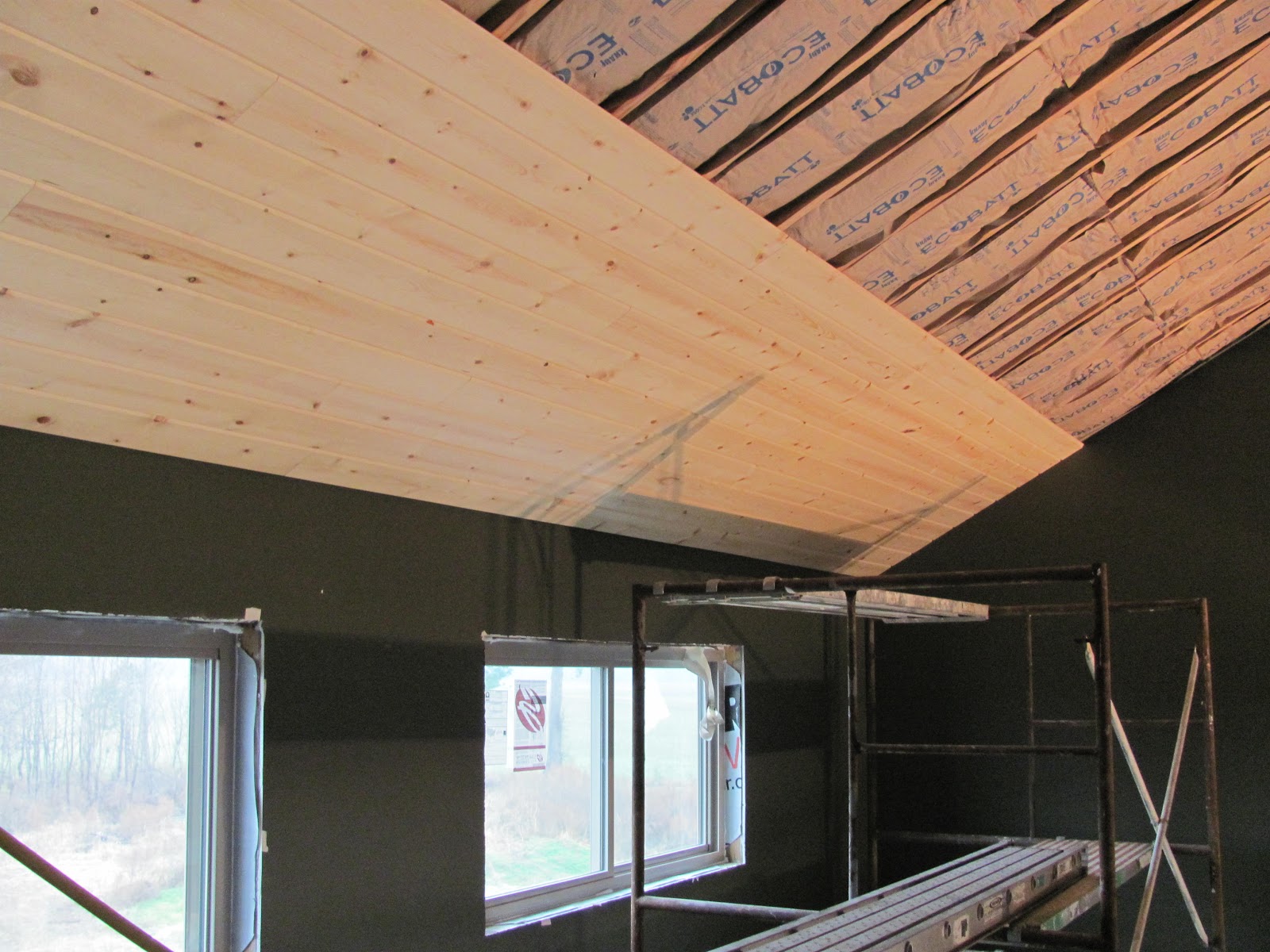 Building The Turner House: The start of a knotty pine ceiling