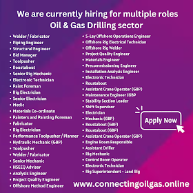  We are currently hiring for multiple roles Oil & Gas Drilling sector