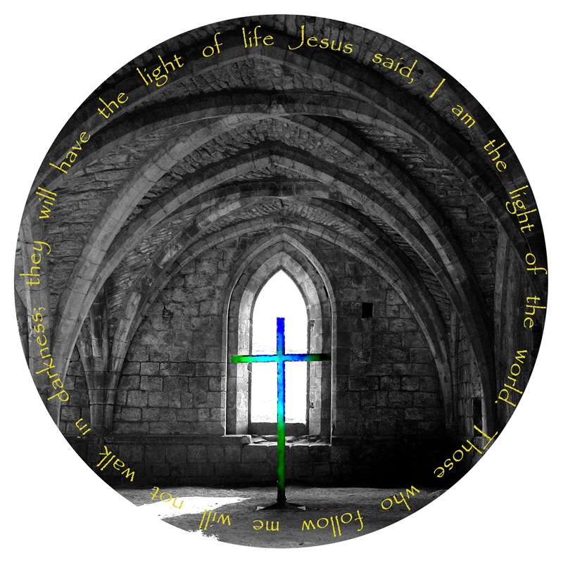 fountains abbey undercroft cross monochrome text