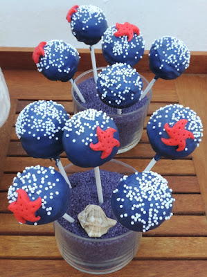 cakepops decorados de estilo playero