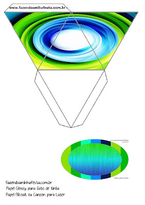  Green and Blue, Free Printable Pyramid Box.