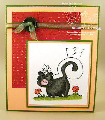Picture of the front of the skunk birthday card