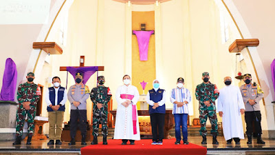 Pastikan Perayaan Paskah  Berjalan Aman dan Kondusif, Gubernur Khofifah dan Forkopimda Jatim Tinjau  Gereja Katedral di Surabaya dan Malang