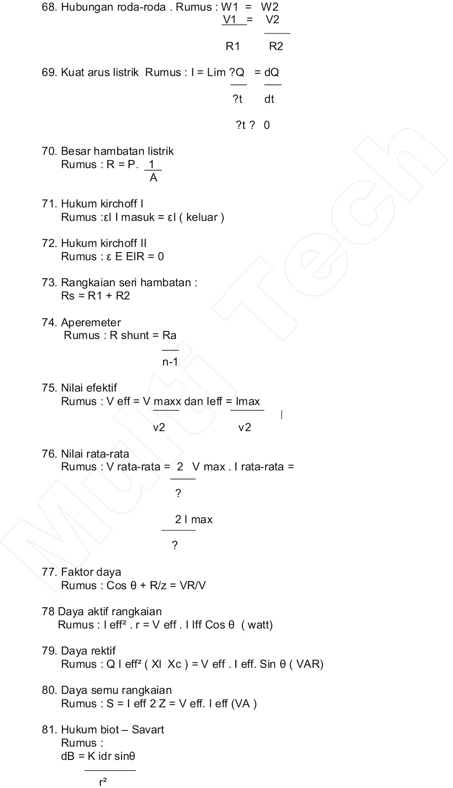 JEBONG UDIK ( Multi TECH ): KUMPULAN RUMUS FISIKA