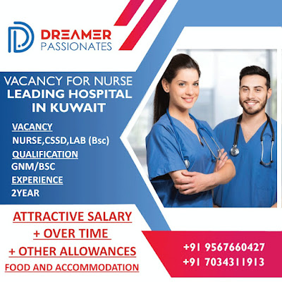 Urgently Required Nurses, CSSD, Lab Tech to Leading Hospital in Kuwait
