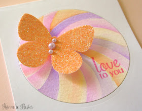 watercolor and glitter butterfly card