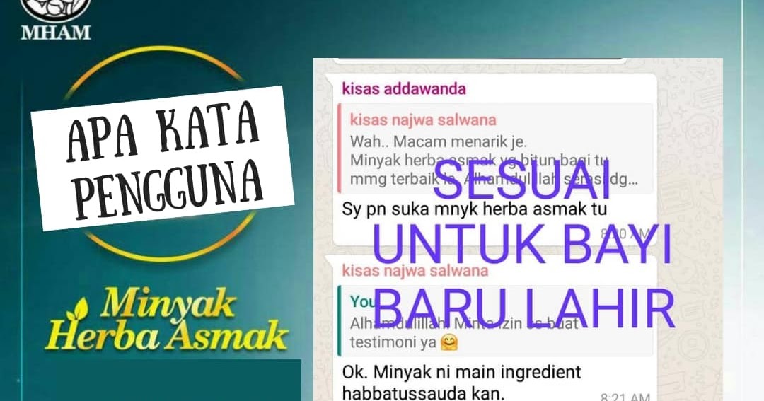 7 SEBAB MINYAK HERBA ASMAK MENJADI PILIHAN IBU-IBU 