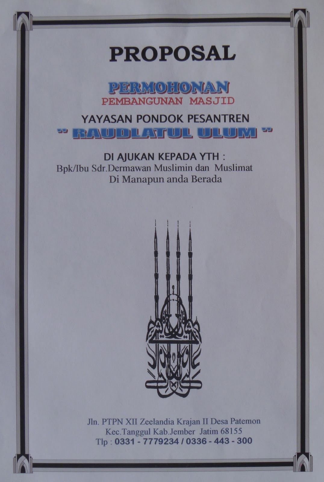 Contoh Proposal Pembangunan Masjid - Contoh Z