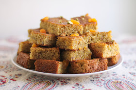 Food Lust People Love: Sweet chewy dried apricots and flavorful roasted pistachios combine with lots of creamy yogurt and butter to create one of the richness cakes you can imagine. A hint of cardamom in the batter is echoed again in the orange-cardamom syrup to finish the cake with a Middle Eastern flair.