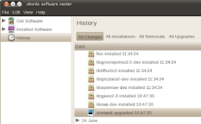 ubuntu software center upgraded history
