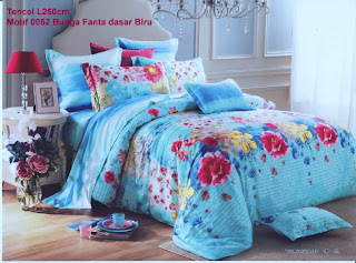 sprei motif bunga mawar merah