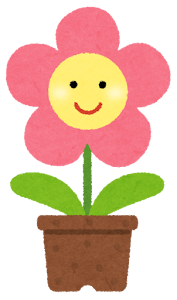 鉢植の花のキャラクター（ピンク）