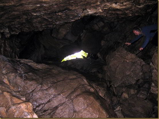 Cave entrance and exit and me