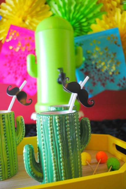 Set up a fun drink station with Oriental Trading products for your Cinco De Mayo party 