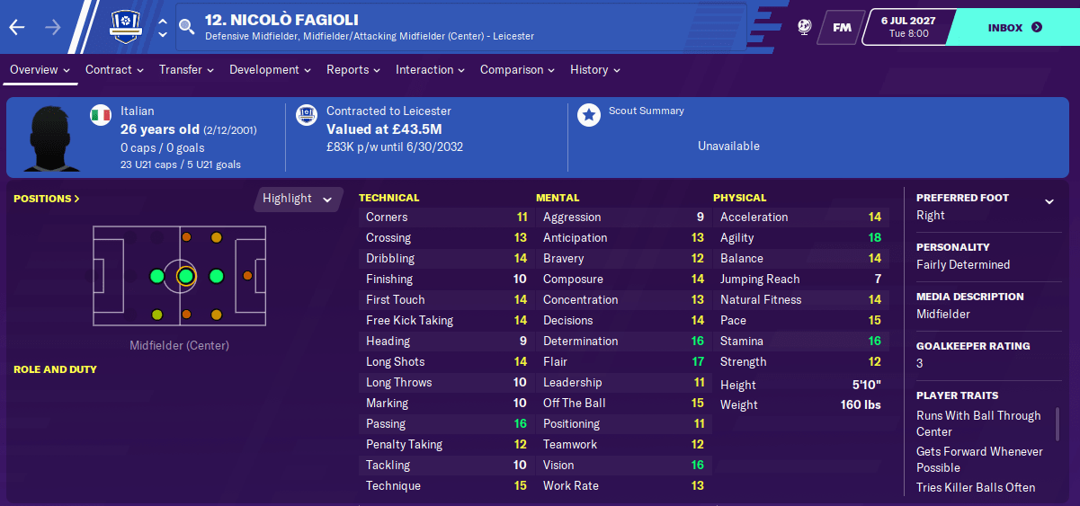 FM20 Wonderkids - Nicolo Fagioli